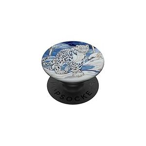 Snow Leopard Paysage d'hiver taché Art Tendance PopSockets PopGrip Adhésif