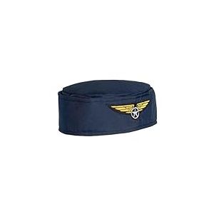 Boland 01356 - Chapeau h&ocirc;tesse de l'air, taille 56, bleu fonc&eacute;-dor&eacute;, h&ocirc;tesse de l'air, capitaine, profession, d&eacute;guisement, carnaval, f&ecirc;te &agrave; th&egrave;me (Lot de 4)