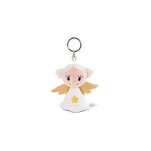 NICI 47063 Porte-cl&eacute;s Ange gardien "I&rsquo;ll protect you" 9 cm &ndash; Porte clef anges porte bonheur avec &eacute;toile &ndash; Animal en peluche avec attache pour cordon, trousseau et porte-cl&eacute;s