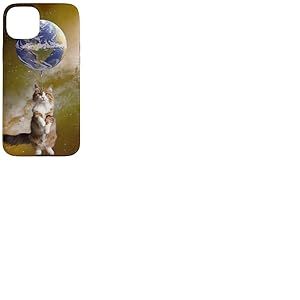 Chat Terre Ballon Galaxie Cosmic Fun Coque pour iPhone 15 Plus