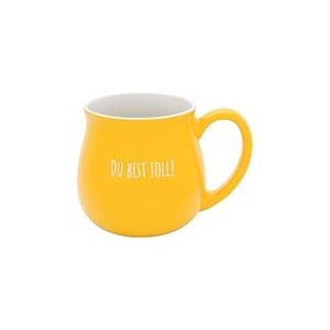 GRUSS & CO Tasse bombée avec Garvur Tolle | Grès, 41 cl, jaune, fond et intérieur naturel | Cadeau pour amis, naturellement beau | 74637