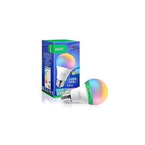 NOUS P3Z Ampoule intelligente ZigBee RGB E27, Compatible avec Alexa,Hue Bridge, Google Home, Home Assistant, 16 Millions de Couleurs, Contr&ocirc;le Vocal et Par Application, 2700-6500K