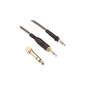 C15 Câble de raccordement HiFi droit pour Aaiai TMA-2 avec connecteurs plaqués or de 3,5 mm, 1,5 m, conducteurs audio tissés avec adaptateur 3,5 à 6,3 mm Noir