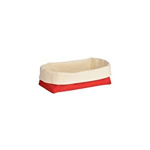 Premier Housewares 1901107 Panier à Pain en Polyester/Coton Crème/Rouge