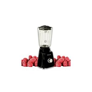 BEHOME Blender Mixeur électrique avec Bol en Verre de 1,5 L, lame Acier Inoxydable, Mixeur avec 2 vitesse et fonction Power 400 W, lumière LED, pour Smoothies, Shacker Protéines, Sauces, Bouillies