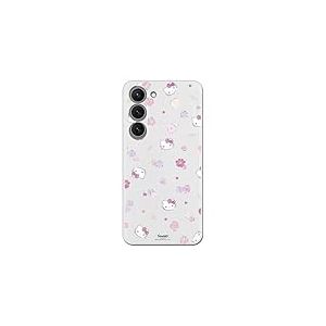 Coque pour Samsung Galaxy S24 avec Motif Hello Kitty et Motif Floral - Style Kawaii - Coque Silicone TPU Souple Transparente