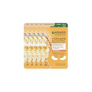 Garnier Skin Active Sheet Masque pour les yeux - 5 pi&egrave;ces - Jus d'orange et acide hyaluronique - Pack &eacute;conomique