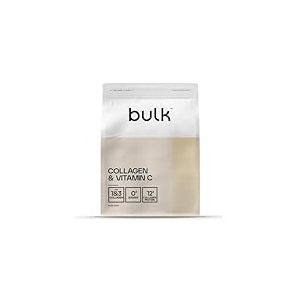 Bulk Collag&egrave;ne et Vitamine C en Poudre, 12 000 mg par portion, peptides de collag&egrave;ne hydrolys&eacute;, type 1 et type 3, Peptides de Collag&egrave;ne, Pomme, 500 g