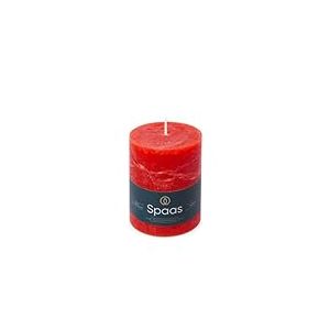 Spaas Bougie Pilier Rustique 80/110 mm 65h - rouge