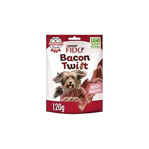 FIDO | BACON TWIST | Friandises | Chien Adulte | Riches en Protéines, Oméga 3 & 6, en Vitamines B et Antioxydants | Goût Bacon | Produit en France |Sachet | Lot de 6 x 120g