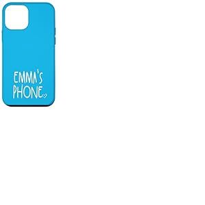 Emma's Phone Emma Nom personnalisé Blanc Aqua Bleu Coque pour iPhone 12 mini
