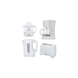 Set Petit-déjeuner Tristar Blanc (Cafetiere 10 tasses, Grille-pain, Bouilloire 1,7L, Presse-agrumes)