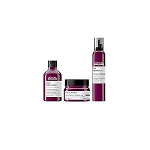 L'Oréal Professionnel, Routine Curl Expression, Cheveux Bouclés, Shampoing Crème Lavante, Masque Hydratant & Démêlant, Crème-en-mousse 10-en-1, Spray Raviveur Sans Rinçage - Duo, Trio, Quatuor