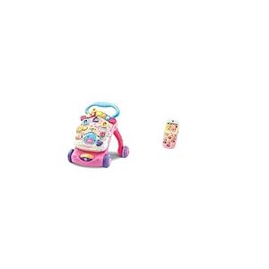VTech - Super Trotteur Parlant Rose, Trotteur Bébé Pliable, Tableau d'Éveil Détachable & Baby Smartphone Bilingue Rose, Téléphone Bébé, Jouet d'Éveil - Version FR