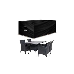 Futura Housse rectangulaire imperméable en Tissu Oxford 420D pour Table d'extérieur, terrasse et mobilier de Jardin en rotin, Doublure en PVC, aérations et résistante aux UV, 180 x 120 x 74 cm