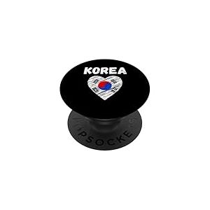 Drapeau Corée du Sud Vacances Corée du Sud Cœur Drapeau Coréen PopSockets PopGrip Adhésif