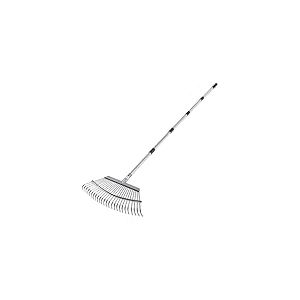 VEVOR R&acirc;teau &agrave; Feuilles, 25 Dents M&eacute;talliques, R&acirc;teau de Jardin, avec T&ecirc;te Large 46,5 cm, Manche Long R&eacute;glable 92,5-185 cm, Tube Acier Inoxydable, Outil Ramasse Feuilles pour Jardinage, Pelouse, Cour