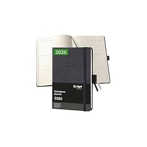 SIGEL C2613 Agenda semainier 2026, A6, couverture rigide | Calendrier, Planificateur, Agenda hebdomadaire, Organisateur, Journal | noir - Conceptum