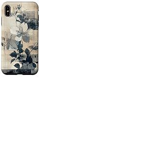 Art botanique vintage nature abstrait esthétique monochrome Coque pour iPhone XS Max