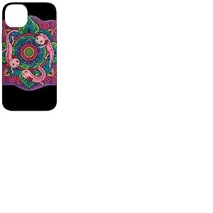 Motif Mandala Axolotl coloré pour Les Amoureux des Animaux Coque pour iPhone 14 Plus