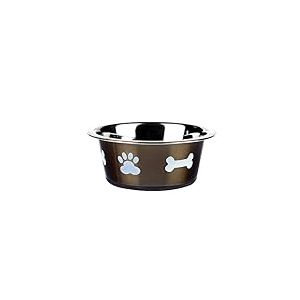 Classic Pet Products Gamelle classique Motif pattes, 900 ml,Graphite
