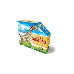 Madd Capp Lil' Girafe &ndash; 4002 &ndash; Puzzle de 100 pi&egrave;ces pour Enfants de 5 Ans et Plus &ndash; Bordure Unique en Forme d'animal, Taille de l'affiche Une Fois termin&eacute;, pi&egrave;ces de Puzzle surdimensionn&eacute;es pour Une
