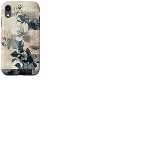 Art botanique vintage nature abstrait esthétique monochrome Coque pour iPhone XR
