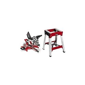 Einhell Scie à onglet radiale TC-SM 2131/1 Dual (max. 1 800 W, 4 900 tour/min, système de glissière intégré, avec lame aux carbures de tungstène et laser) VERSION KIT avec Piètement Universel