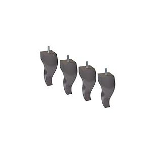 MARGOT 3700527846750 Royal LOUIS XV Lot de 4 Pieds de lit Bois Gris Taupe Hauteur 15 cm