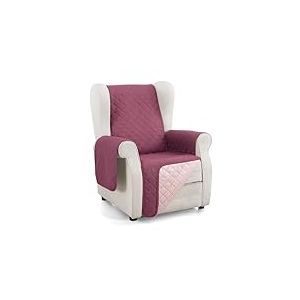Martina Home Housse de canapé matelassée réversible Ambre 1 Place Relax Aubergine Saumon