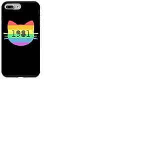 Chat né en 1981 Ans Anniversaire Maman de chat Papa de chat Coque pour iPhone 7 Plus/8 Plus