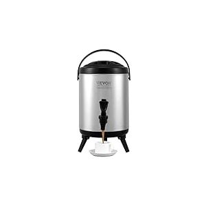 VEVOR Distributeur de Boissons Isotherme 6 L Distributeur d’Eau Chaude et Froide Non Électrique Inox Alimentaire Conservation 4-6 H Conteneur Isotherme avec Robinet Portable pour Camping Restauration