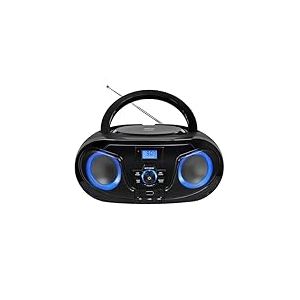 Silva Schneider MPC 25.7 BT - Lecteur CD portable avec Bluetooth, radio FM, lecture MP3 USB, son st&eacute;r&eacute;o, 5 profils sonores, &eacute;cran LCD, &eacute;clairage LED, alimentation secteur et batterie, AUX et &eacute;couteurs