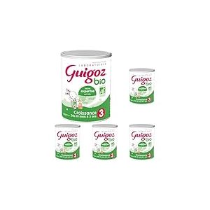 GUIGOZ BIO 3 Croissance - Lait de croissance en poudre de 10 mois à 3 ans - Boîte de 800g (Lot de 5)