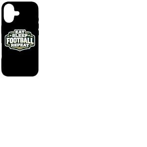 Slogan Amusant pour Fan de Football Eat Sleep Football Repeat Coque pour iPhone 17