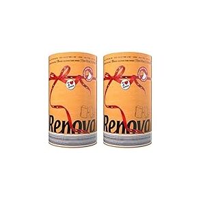 Renova Essuie-tout Black Label Orange, 2 plis, color&eacute; et technologie double face, 1 rouleau (Lot de 2)