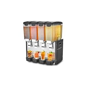 VEVOR Distributeur de Boissons Commercial 4 Réservoirs de 10 L, Fontaine à Eau 430 W, Distribution de Jus Limonade Thé Glacé, Température de Refroidissement 7-12 ℃, pour Restaurant, Hôtel, Café