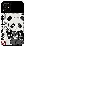 Samurai Panda 未の志香 Calligraphie Japonaise Kawaii Animal Coque pour iPhone 11