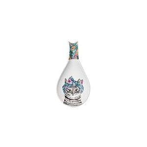 Mikasa Tipperleyhill Porte-Cuillère Décoratif en Porcelaine, Motif Floral et Chat, pour la Cuisine, Comptoir, Ajouts de Table, Passe au Lave-Vaisselle, 21 X 11 X 3 cm