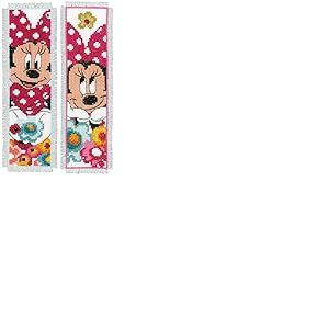 Vervaco Kit de Point de Croix compté, Signet, Disney, Minnie - Rêverie (Lot de 2)
