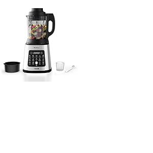 Moulinex Blender chauffant, 1400 W, 10 programmes automatiques, Lames amovibles, Fonction nettoyage en profondeur, Panier vapeur, Perfectmix Cook LM83SD10, Métal