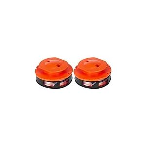 BLACK+DECKER Bobine de Rechange pour Coupe-Bordures, Bobine Déroulement Manuel, 5,5 m de Fil en Nylon Transparent et Résistant, Fil de ⌀1,5 mm, A6044-XJ (Lot de 2)