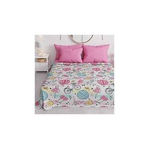 PETTI Artigiani Italiani - Couvre-lit Simple Enfant et Fille Printemps été 165 x 260 Un Endroit, Couverture légère Une Place Fantaisie Paris Chic, 100% fabriqué en Italie