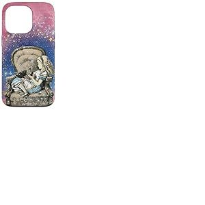 Alice au Pays des Merveilles Grande Chaise Chat Vintage Illustration Rose Coque pour iPhone 13 Pro