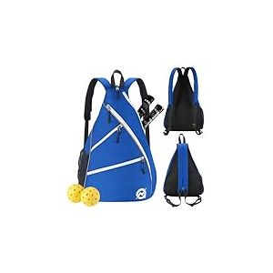 A11N Sac de Pickleball, Sac à bandoulière réversible pour Homme et Femme, Bleu/Blanc, Taille Unique, Sports