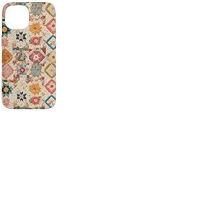Couvre-lit Patchwork Floral Vintage Motif r&eacute;tro boh&egrave;me Coque pour iPhone 15