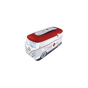 BRISA VW Collection - Pochette de Maquillage, cosmétique, Trousse de Toilette, en néoprène Universel Volkswagen du Combi T1 (First Aid/Grise/Petit)
