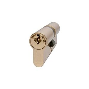 Yale Cylindre de serrure standard avec 6 goupilles anti effraction 30 000 combinaisons de cl&eacute; et test&eacute; jusqu'&agrave; 100 000 rotations de cl&eacute; en laiton poli ou nickel&eacute; 40/45 (35/10/40 Length 85mm) Brass - 3 keys (0 Extra)