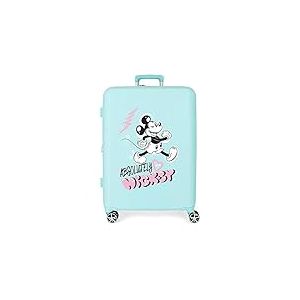 Valise Disney Mickey Friendly Medium Turquoise 48x70x26 cm ABS rigide Fermeture TSA intégrée 88L 3.98 kg 4 Roues doubles