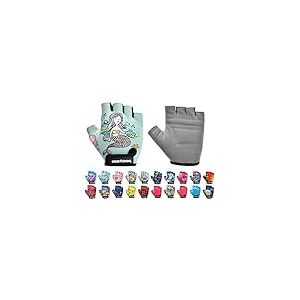 meteor Enfants Gants de V&eacute;lo Gar&ccedil;ons Filles Cyclisme VTT Demi-Doigts Antid&eacute;rapant Mitaines de Sport Antichoc Respirant Courts pour Bicyclette R&eacute;glables Scooter Paire de Gant